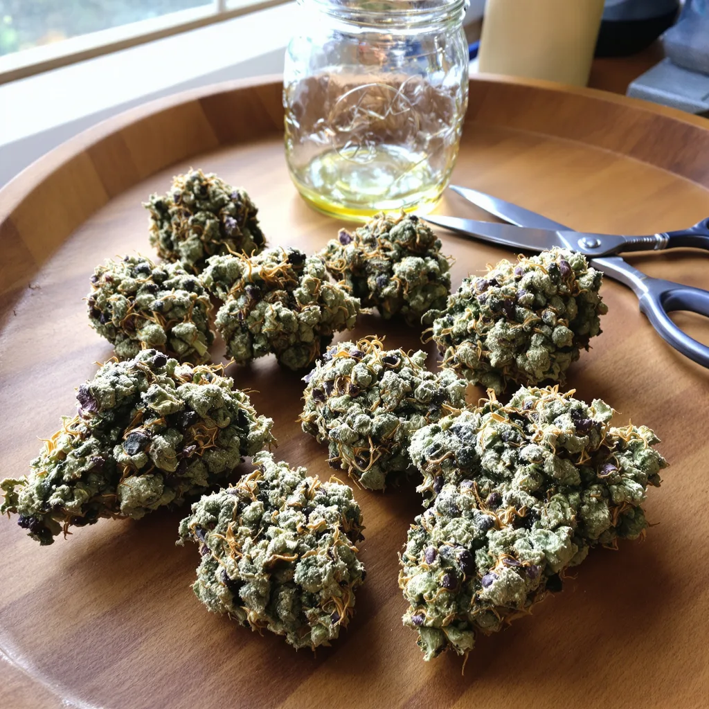 Candy Jack 50% indica / 50% sativa — flor con tricomas visibles