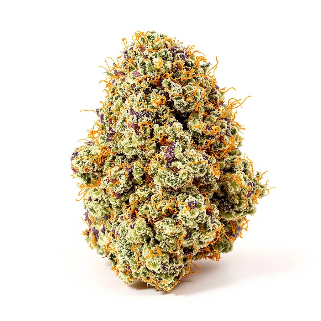 Candy Jack 50% indica / 50% sativa — flor con tricomas visibles