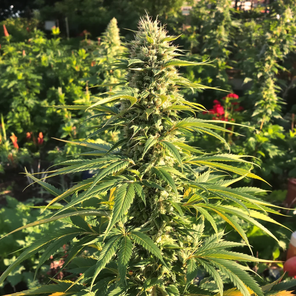 Candy Kush 54% indica / 46% sativa — flor con tricomas visibles