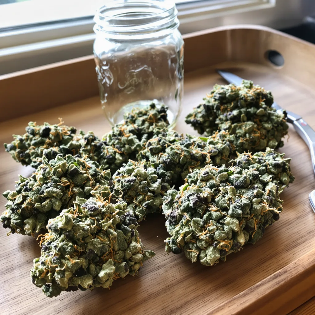 Candyland 50% indica / 50% sativa — flor con tricomas visibles