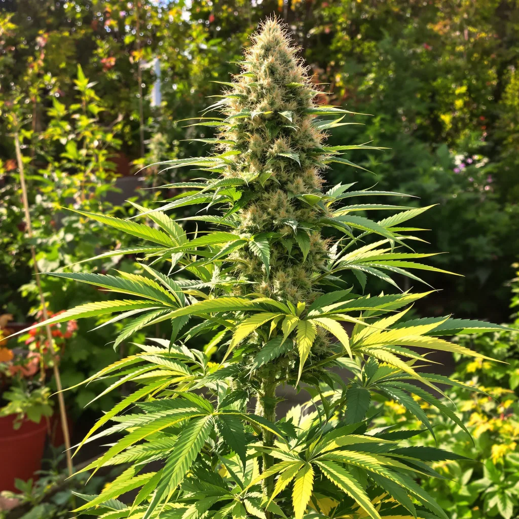 Candyland 50% indica / 50% sativa — flor con tricomas visibles