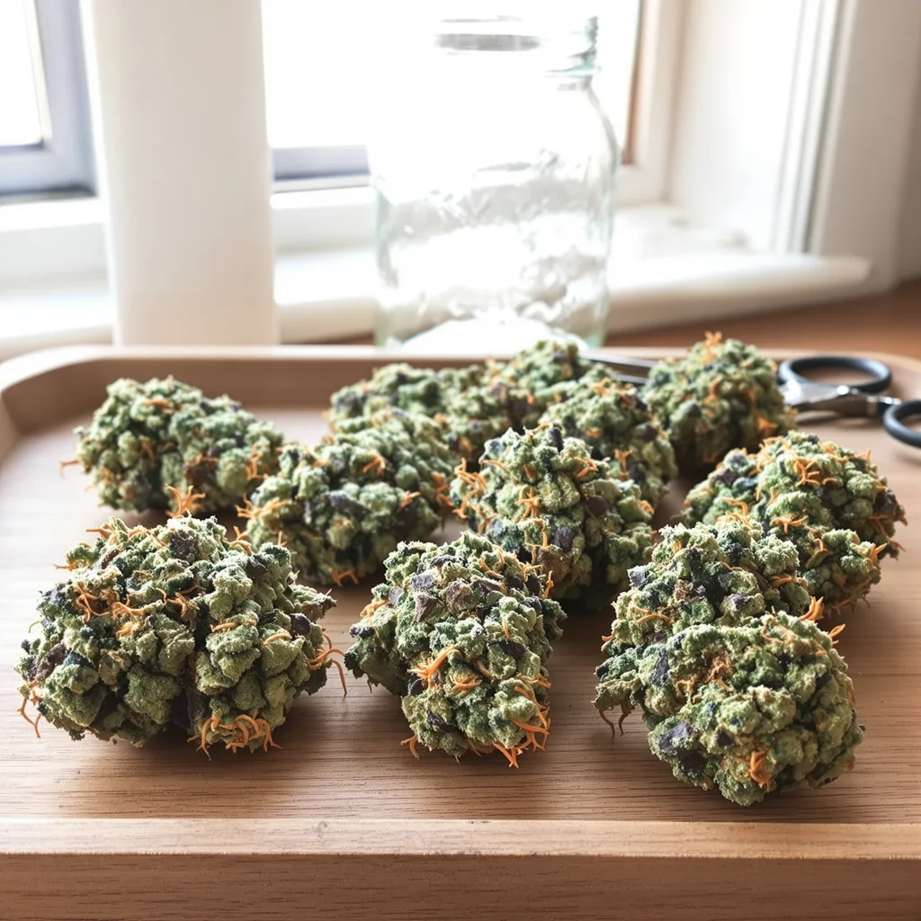 Candyland Peyote 56% indica / 44% sativa — flor con tricomas visibles
