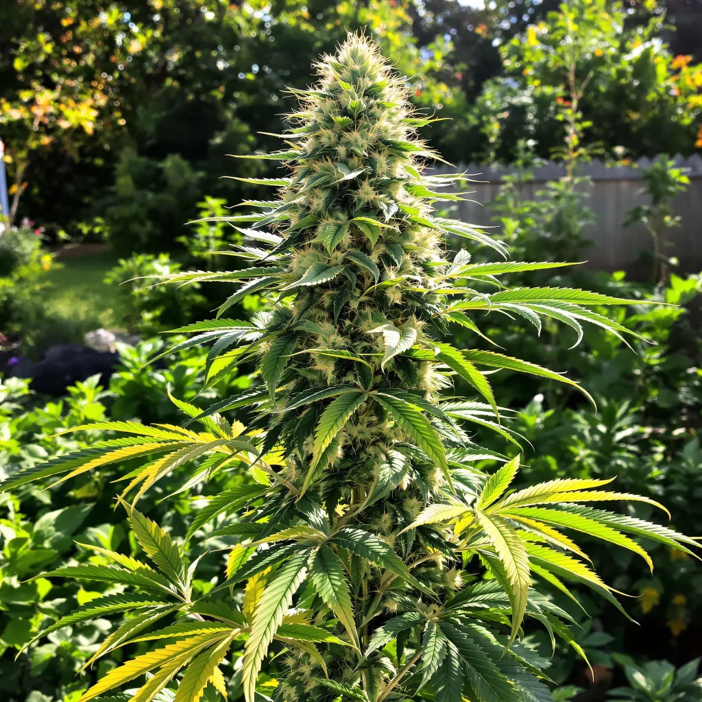 Canna-Tsu 38% indica / 62% sativa — flor con tricomas visibles