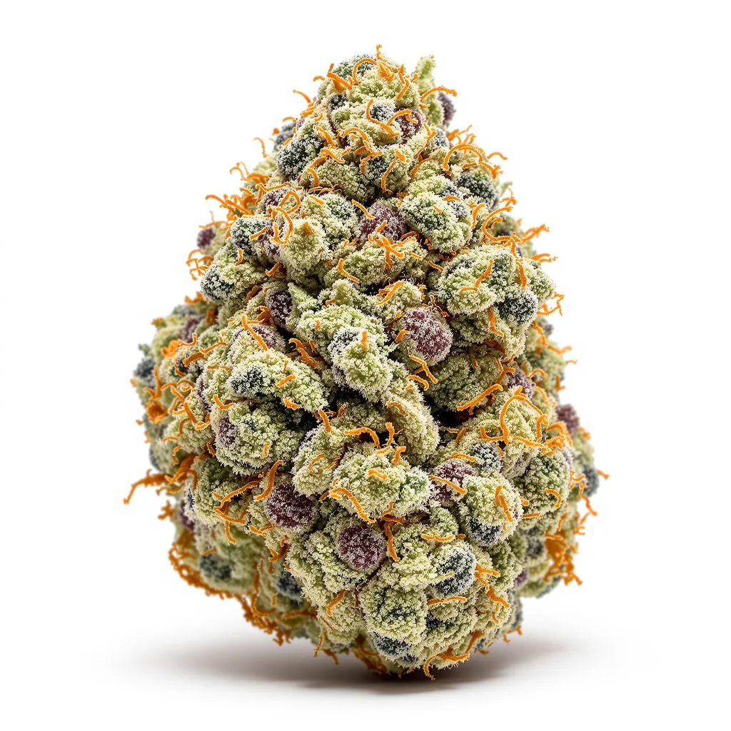 Canna-Tsu 38% indica / 62% sativa — flor con tricomas visibles