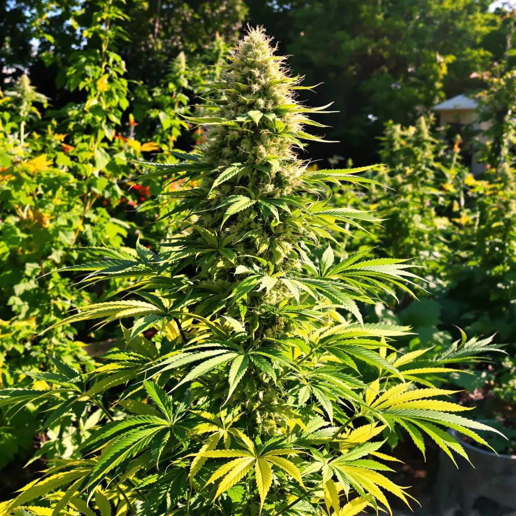 Canna-Tsu Kush 50% indica / 50% sativa — flor con tricomas visibles