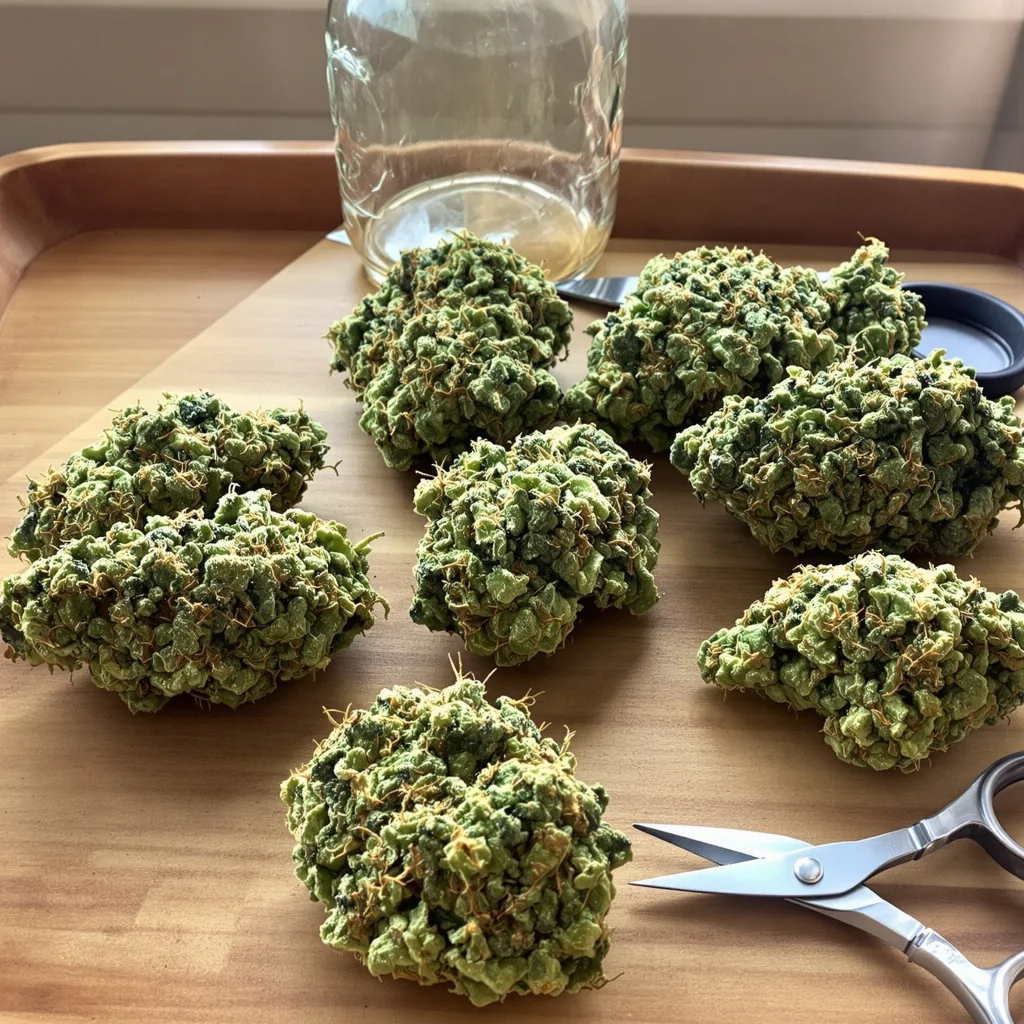 Cannalope Haze 10% indica / 90% sativa — flor con tricomas visibles