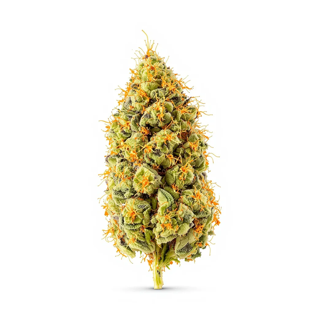 Cannalope Haze 10% indica / 90% sativa — flor con tricomas visibles