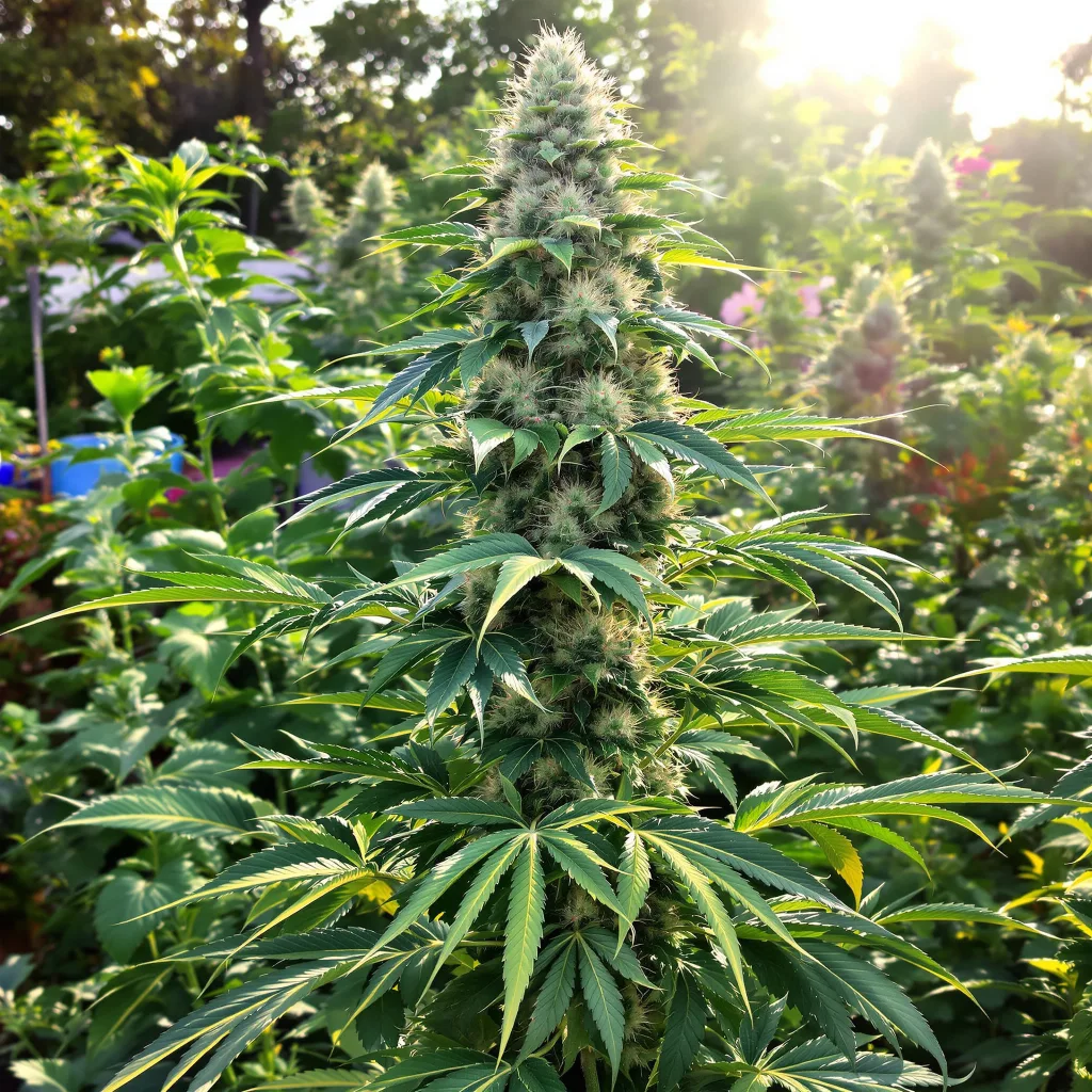 Cannalope Kush 25% indica / 65% sativa — flor con tricomas visibles