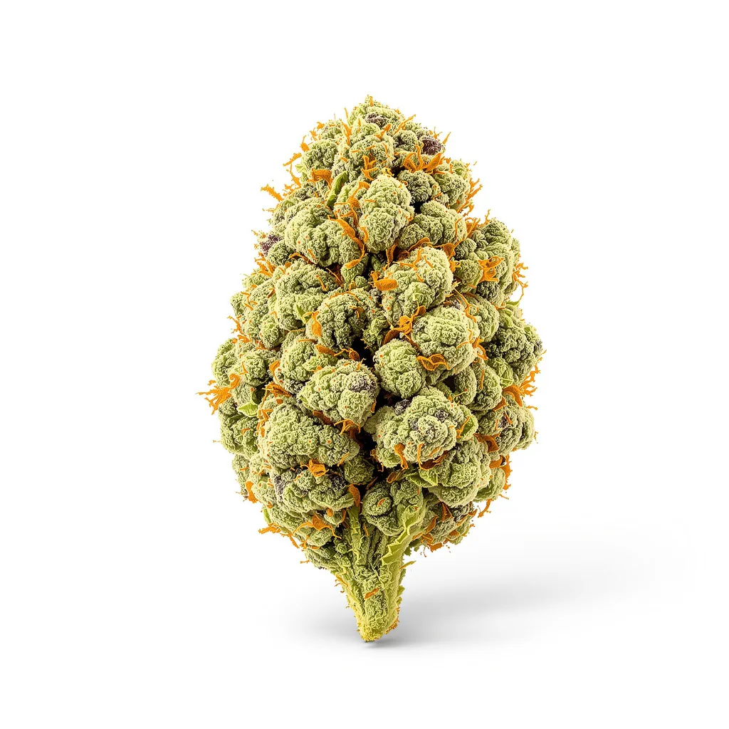 Cannatonic CBD 48% indica / 52% sativa — flor con tricomas visibles