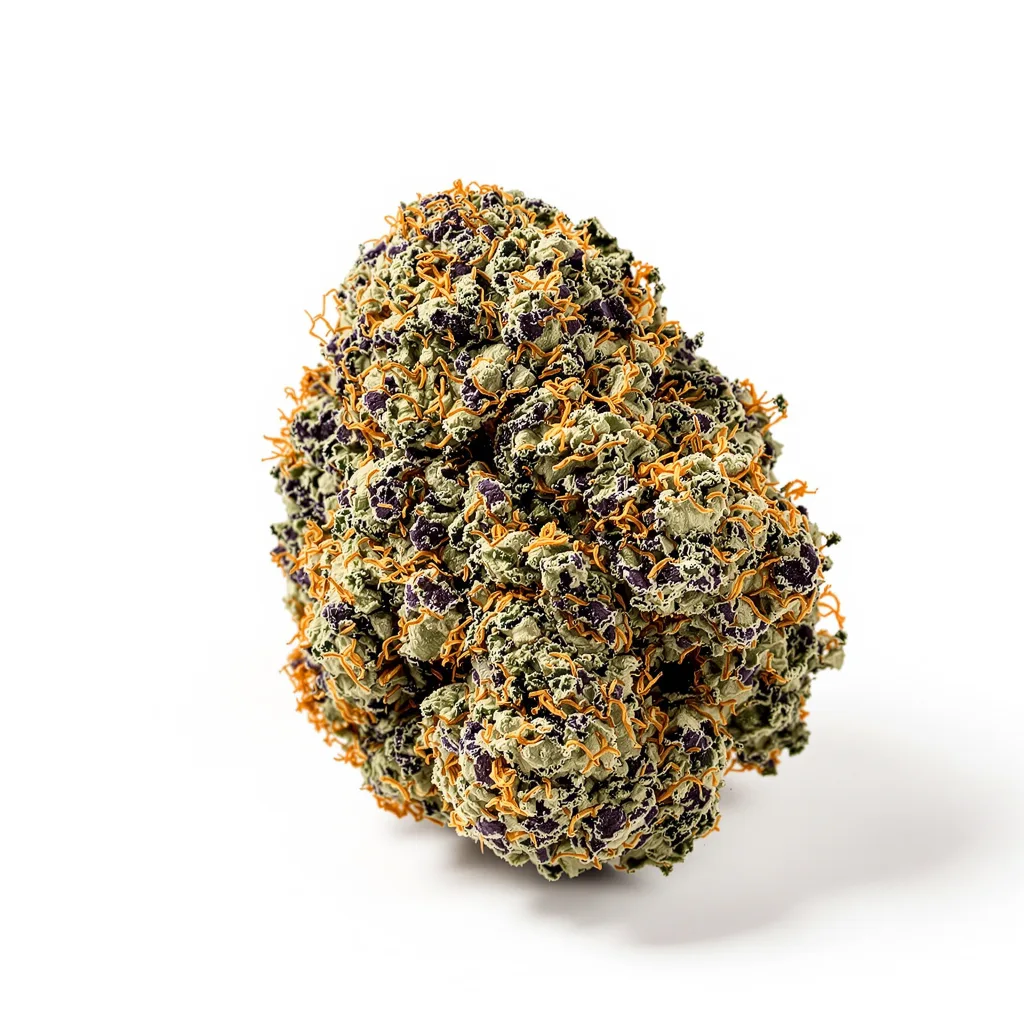 Cannatonic 84% indica / 16% sativa — flor con tricomas visibles