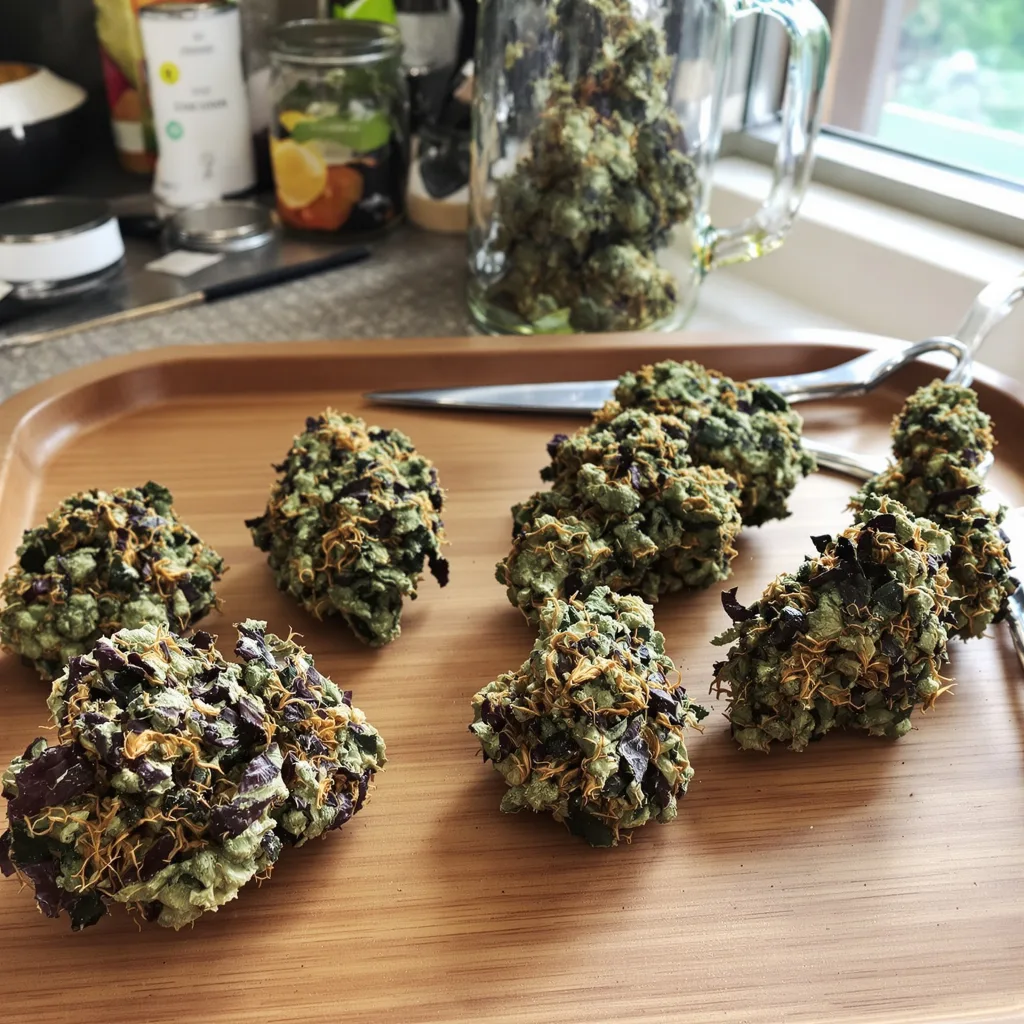 Casper OG 71% indica / 29% sativa — flor con tricomas visibles
