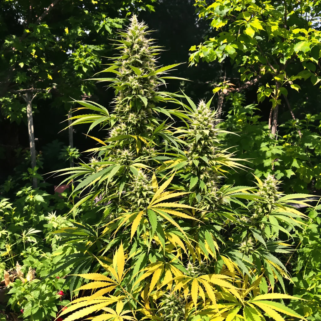 Cat Piss 25% indica / 75% sativa — flor con tricomas visibles