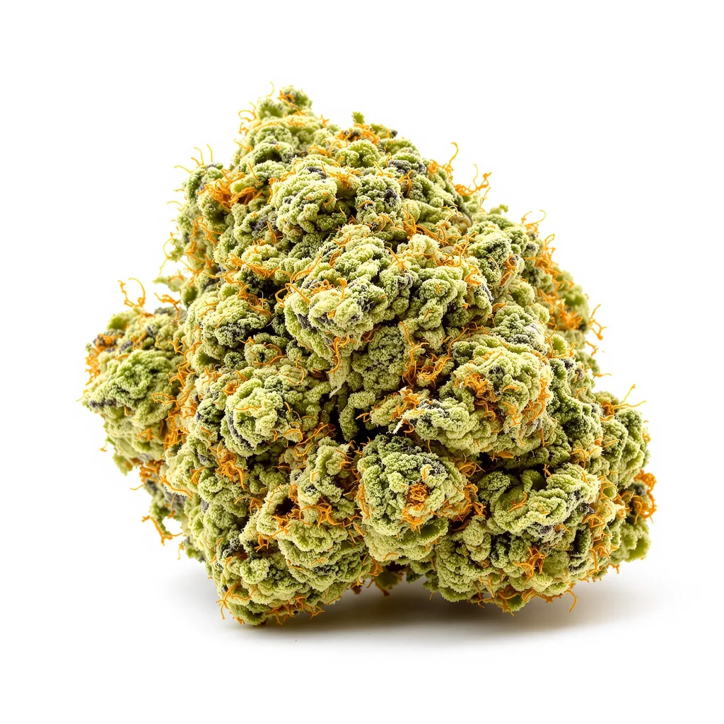 Cat Piss 25% indica / 75% sativa — flor con tricomas visibles