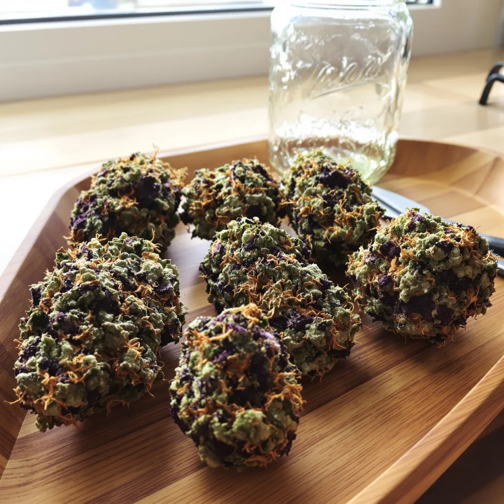 Cataract Kush 90% indica / 50% sativa — flor con tricomas visibles
