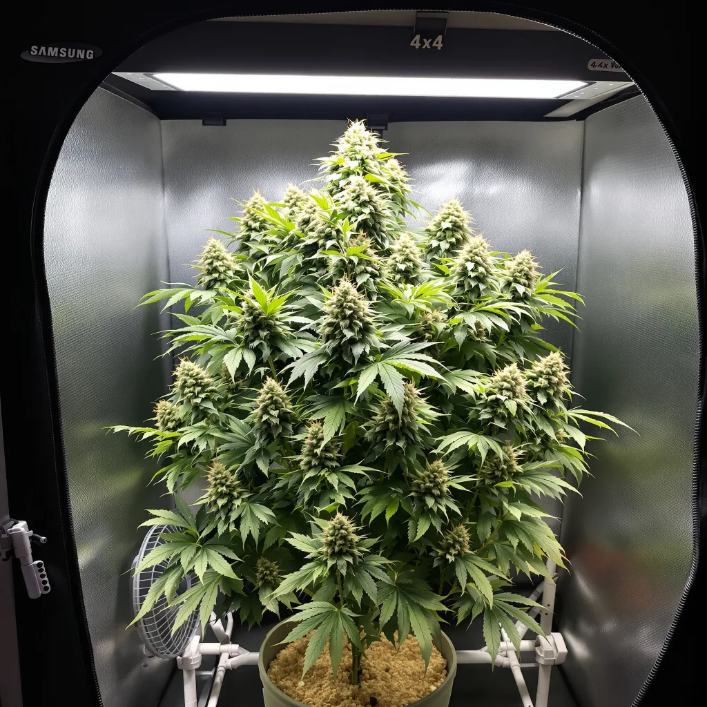Planta de cannabis CBD Blue Shark en fase de floración — 120-180 cm feminizada