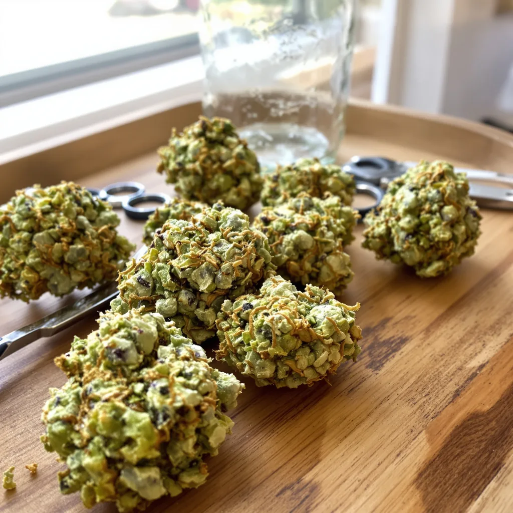 CBD Critical Mango 47% indica / 53% sativa — flor con tricomas visibles