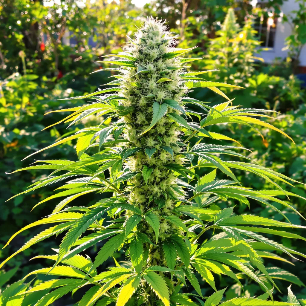 CBD Fast Eddy 42% indica / 58% sativa — flor con tricomas visibles