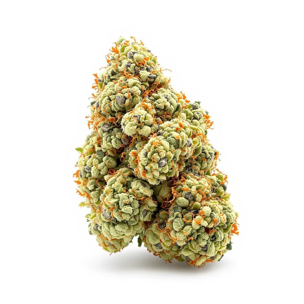 CBD Haze 40% indica / 60% sativa — flor con tricomas visibles