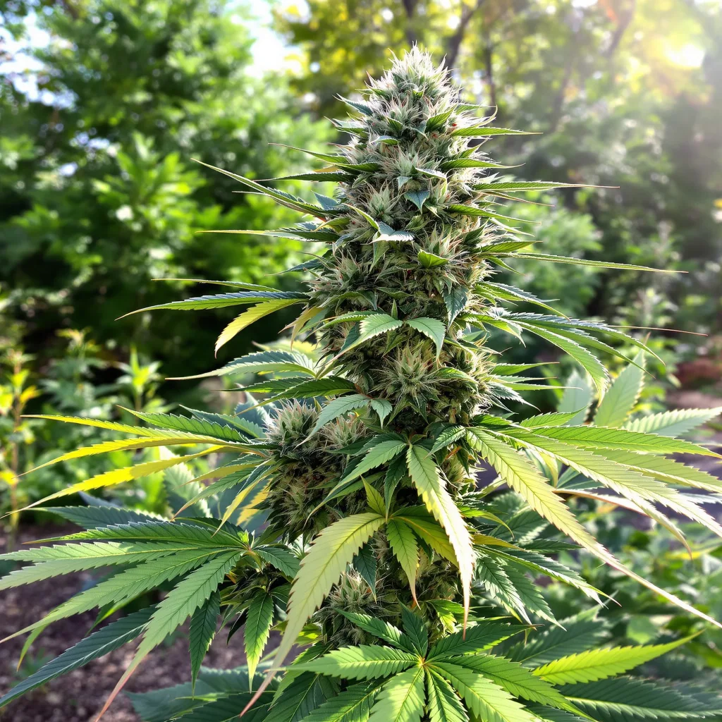 CBD Moby Dick 58% indica / 42% sativa — flor con tricomas visibles