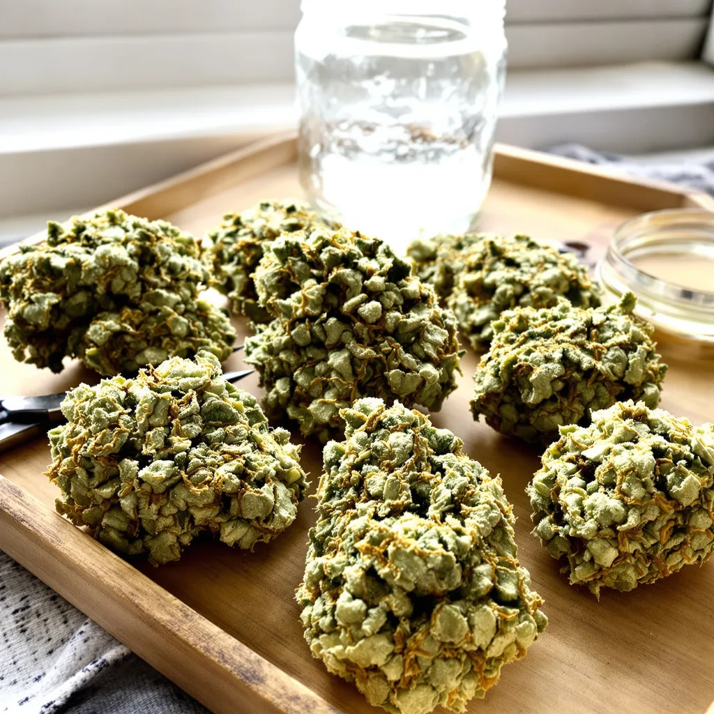 CBD Shark 41% indica / 59% sativa — flor con tricomas visibles