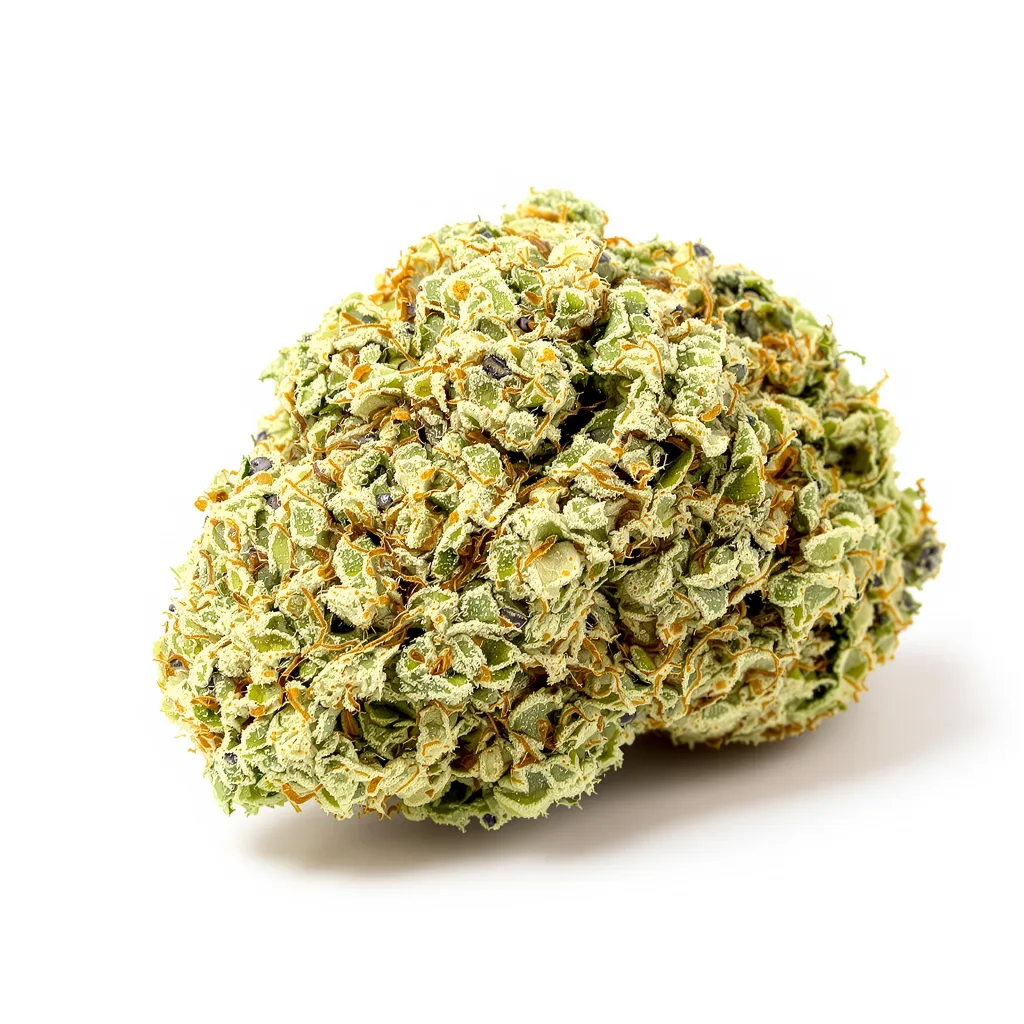 CBD Solomatic 59% indica / 41% sativa — flor con tricomas visibles