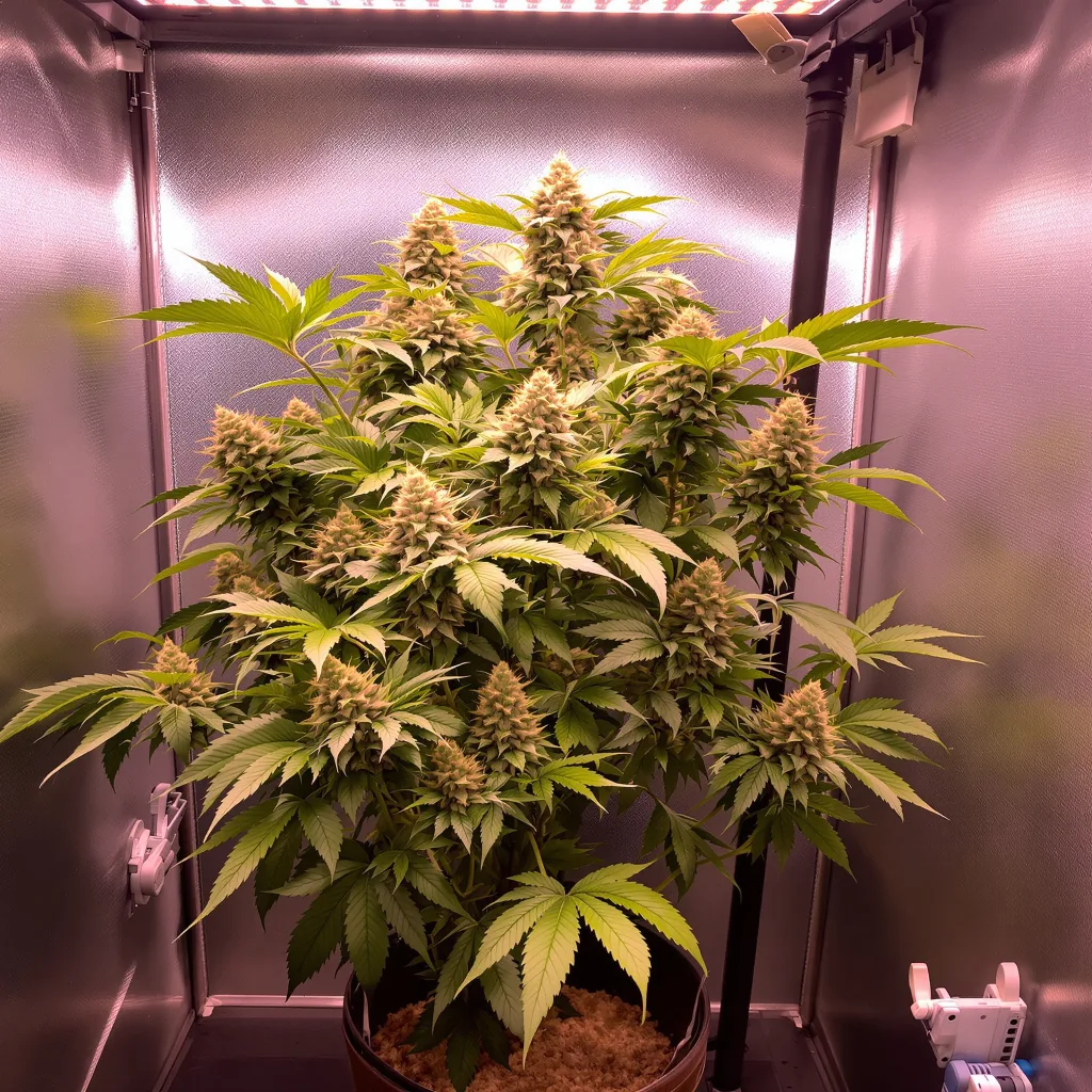 Planta de cannabis CBD Sour Lemon en fase de floración — 120-180 cm feminizada