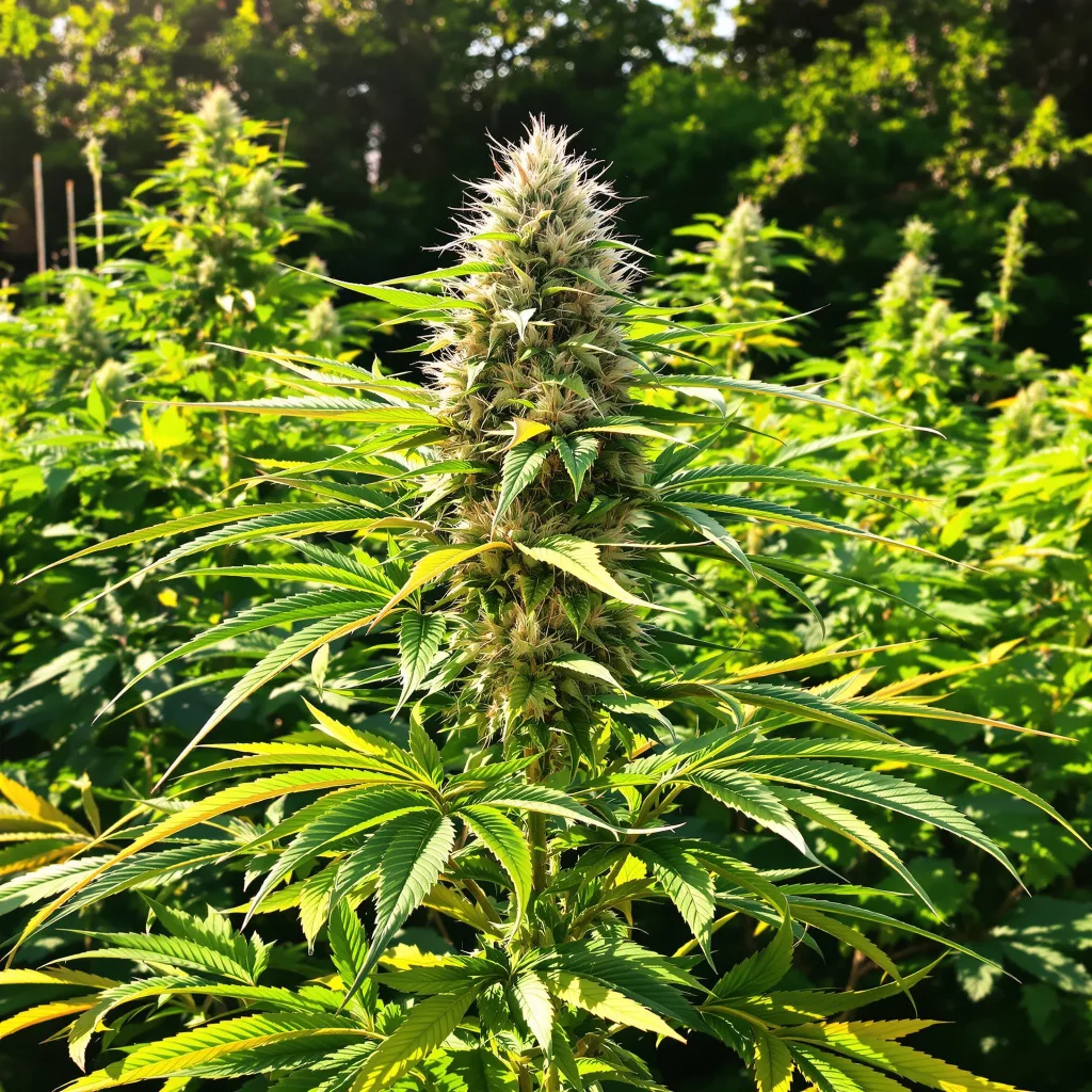 CBD Therapy 41% indica / 59% sativa — flor con tricomas visibles