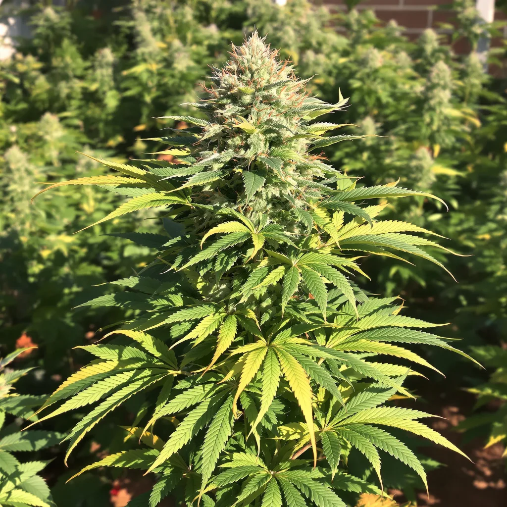 Cement Shoes 67% indica / 33% sativa — flor con tricomas visibles