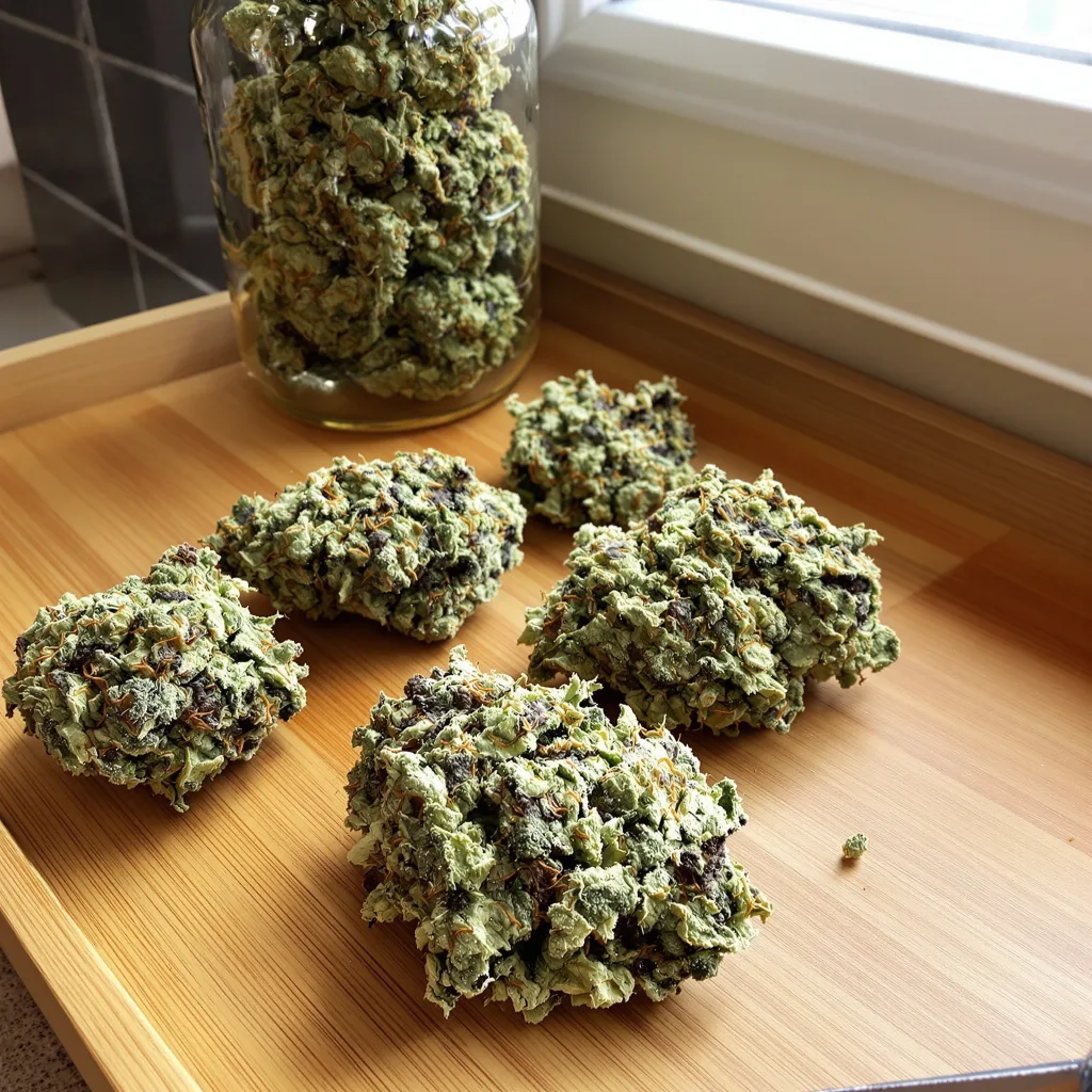 Cereal Milk 40% indica / 60% sativa — flor con tricomas visibles
