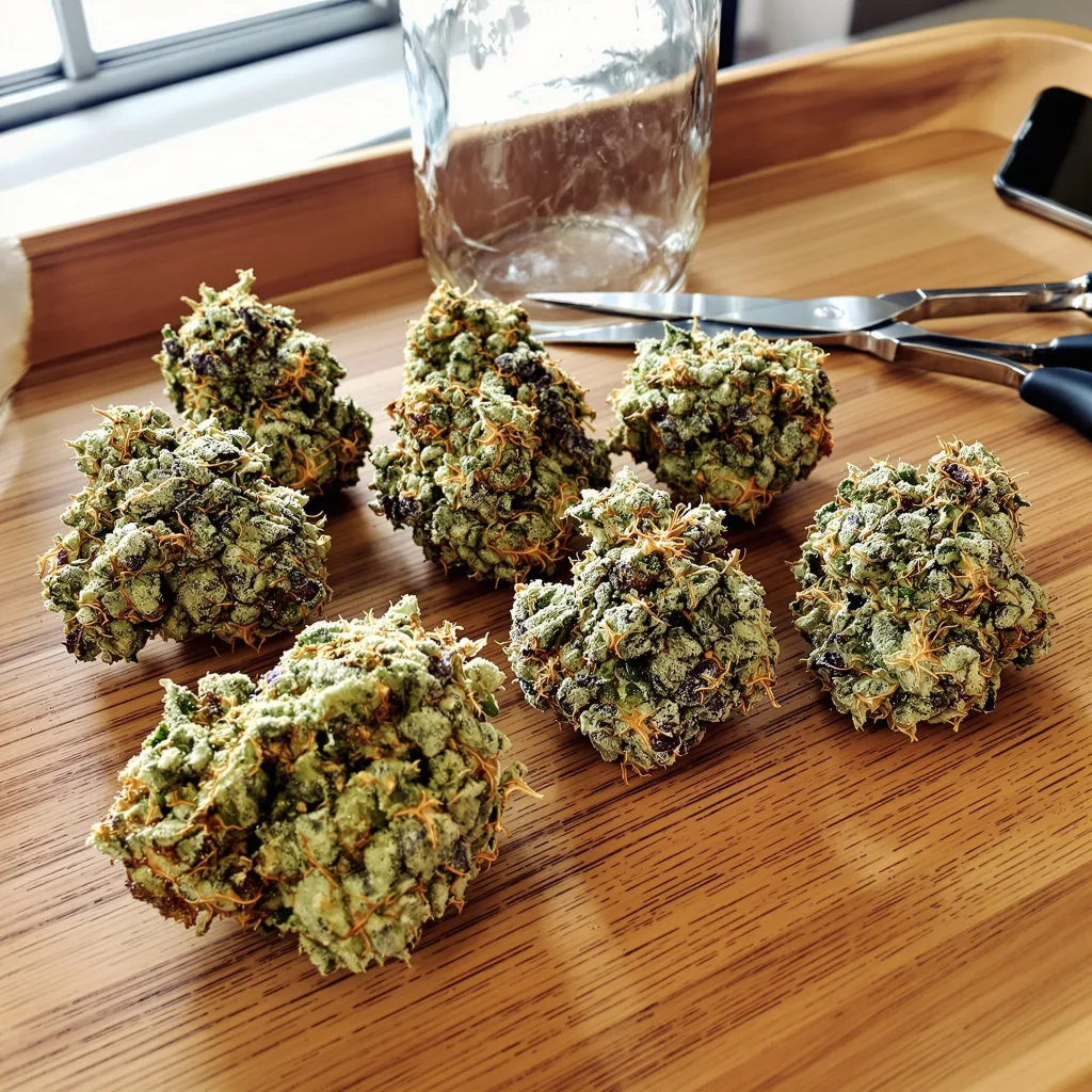 Charlie Sheen 60% indica / 40% sativa — flor con tricomas visibles