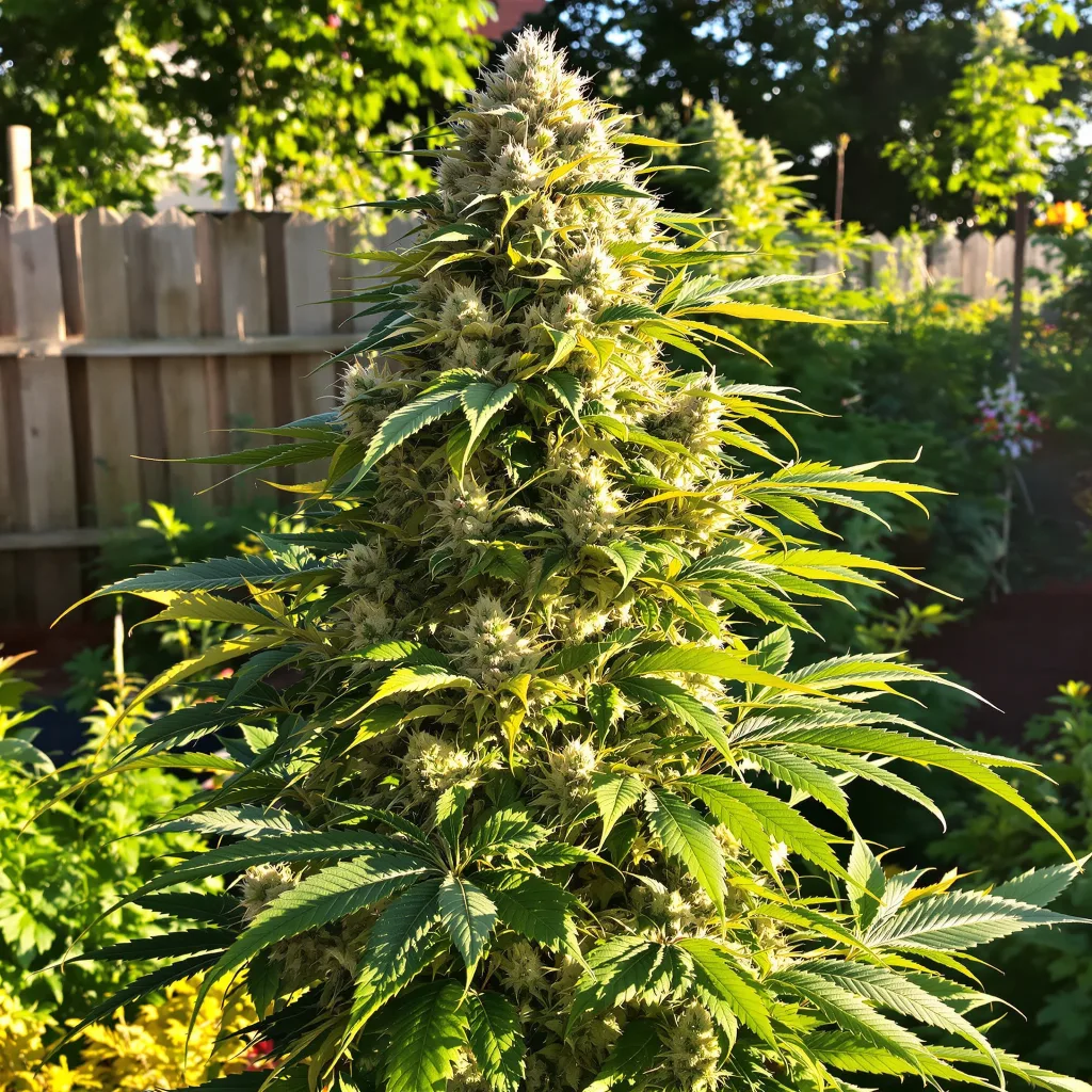 Cheeseburger 38% indica / 62% sativa — flor con tricomas visibles