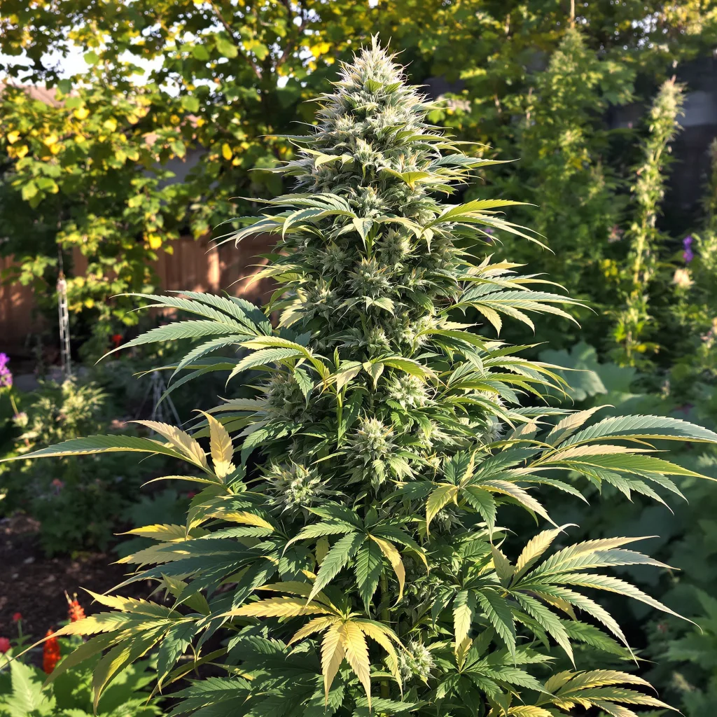 Cheeseburger 38% indica / 62% sativa — flor con tricomas visibles