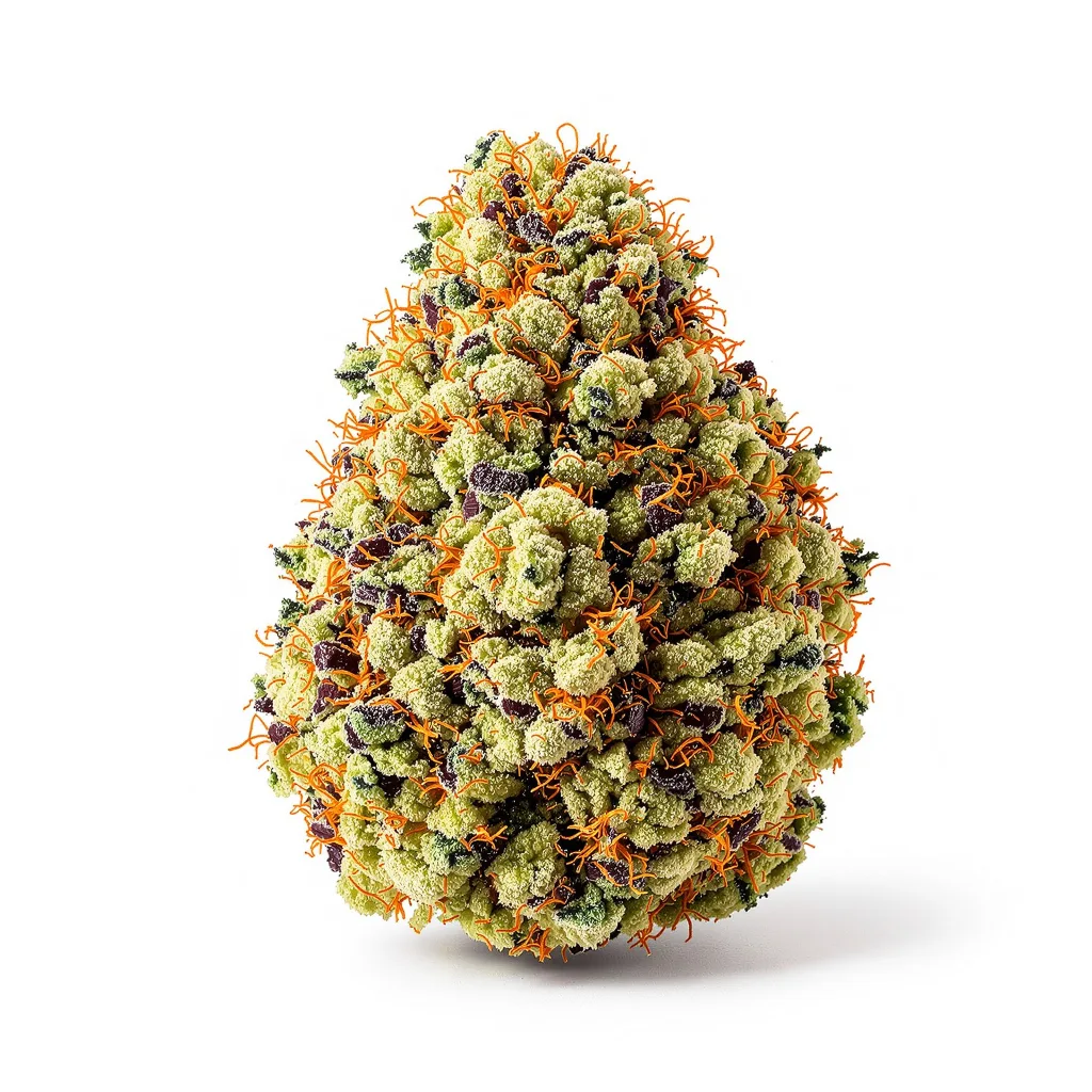 Cheetah Piss 41% indica / 59% sativa — flor con tricomas visibles