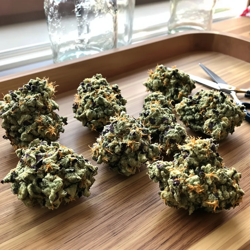 Chemdawg 91 38% indica / 62% sativa — flor con tricomas visibles