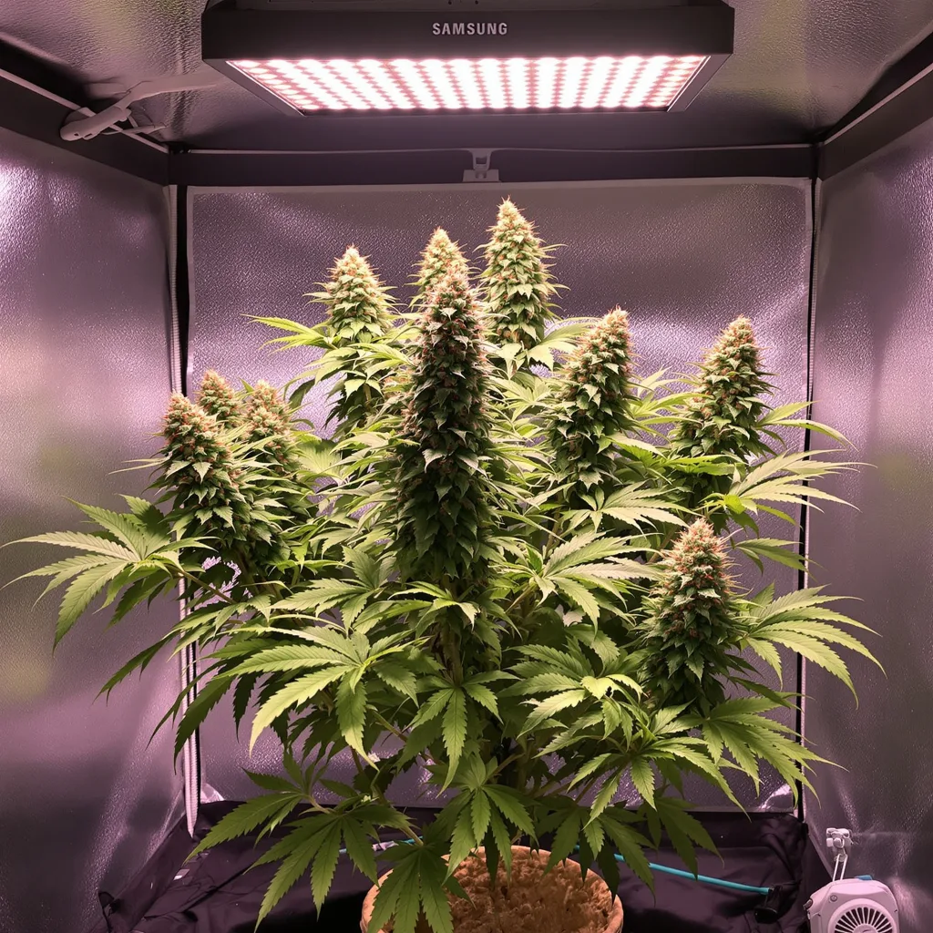 Planta de cannabis Chemdawg 91 en fase de floración — 120-180 cm feminizada