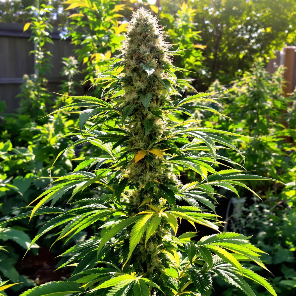 Chemdawg Sour Diesel 40% indica / 60% sativa — flor con tricomas visibles