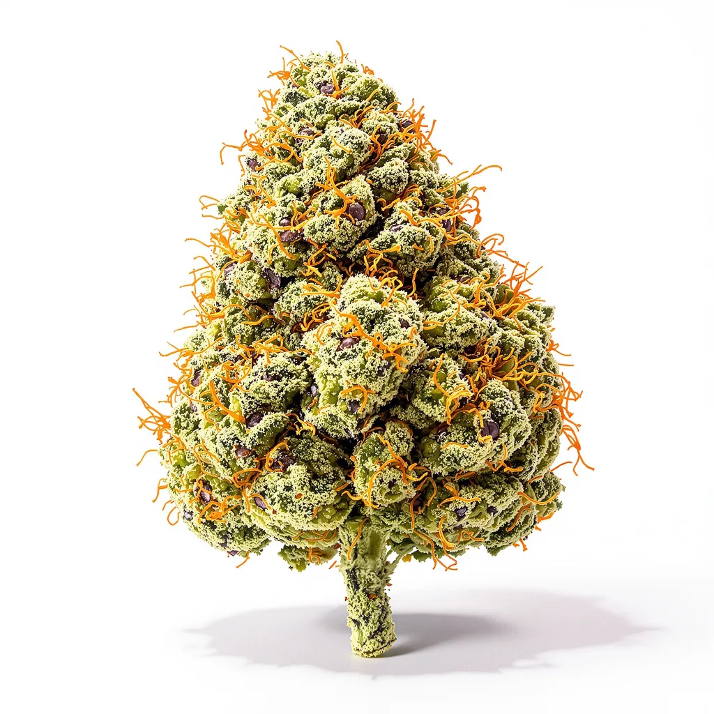 Chemdawg Sour Diesel 40% indica / 60% sativa — flor con tricomas visibles