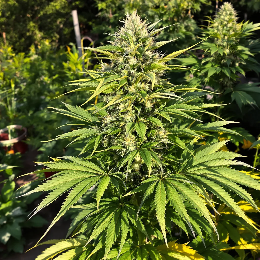 Chemo 66% indica / 34% sativa — flor con tricomas visibles