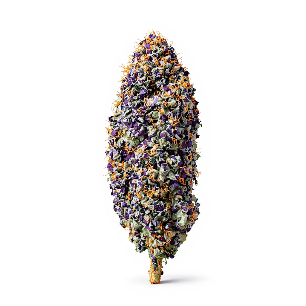 Chemo 66% indica / 34% sativa — flor con tricomas visibles
