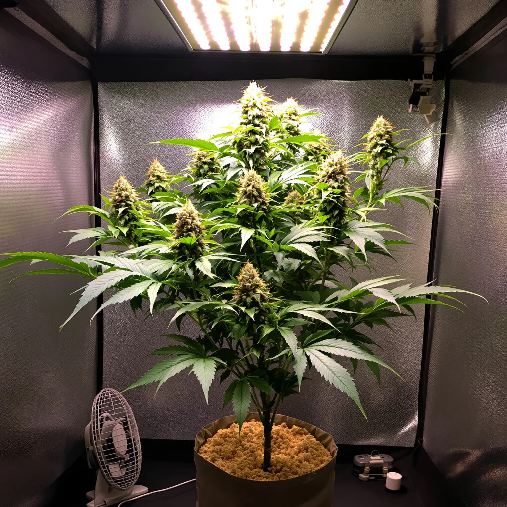 Planta de cannabis Cherries Jubilee en fase de floración — 90-130 cm feminizada