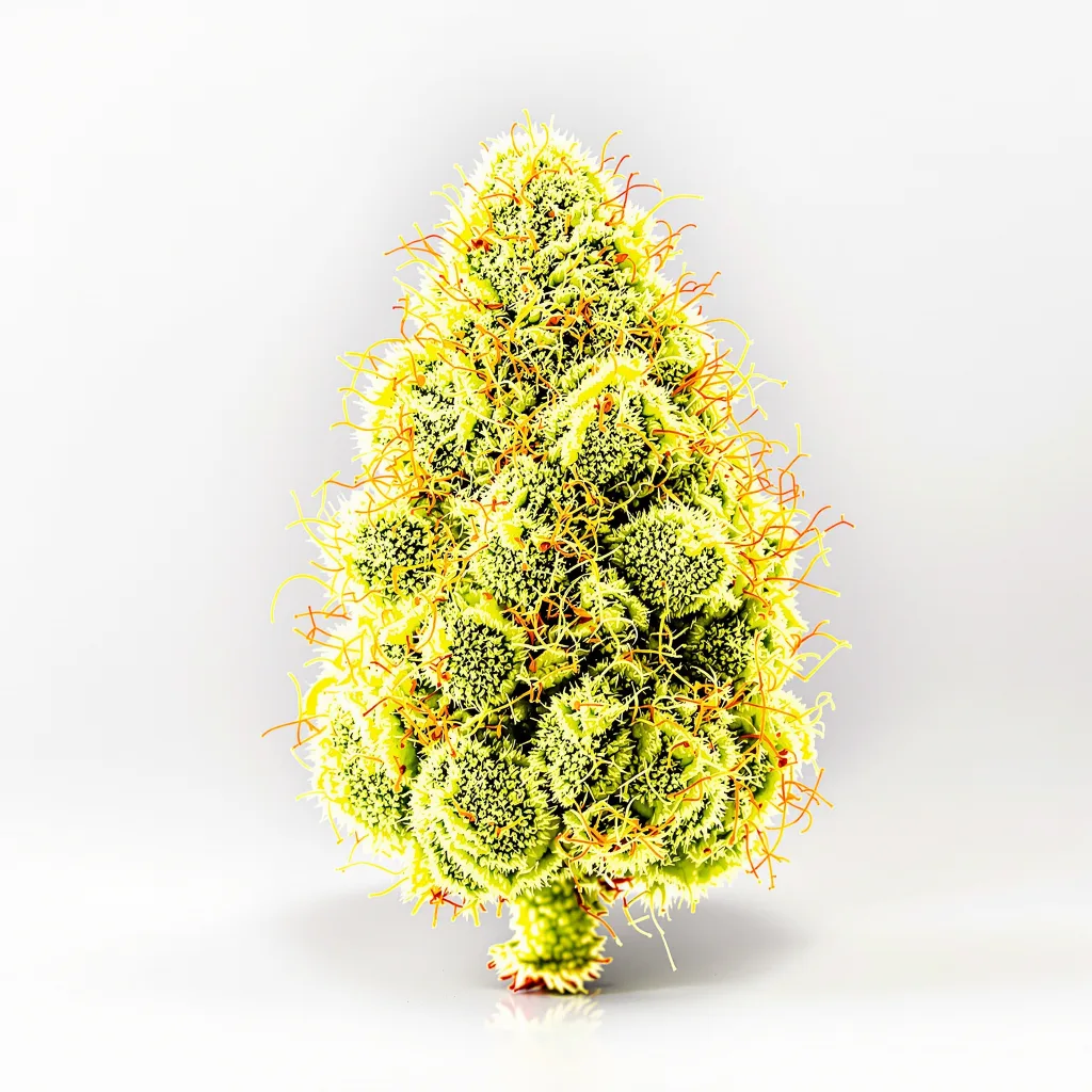 Cherry AK-47 9% indica / 91% sativa — flor con tricomas visibles
