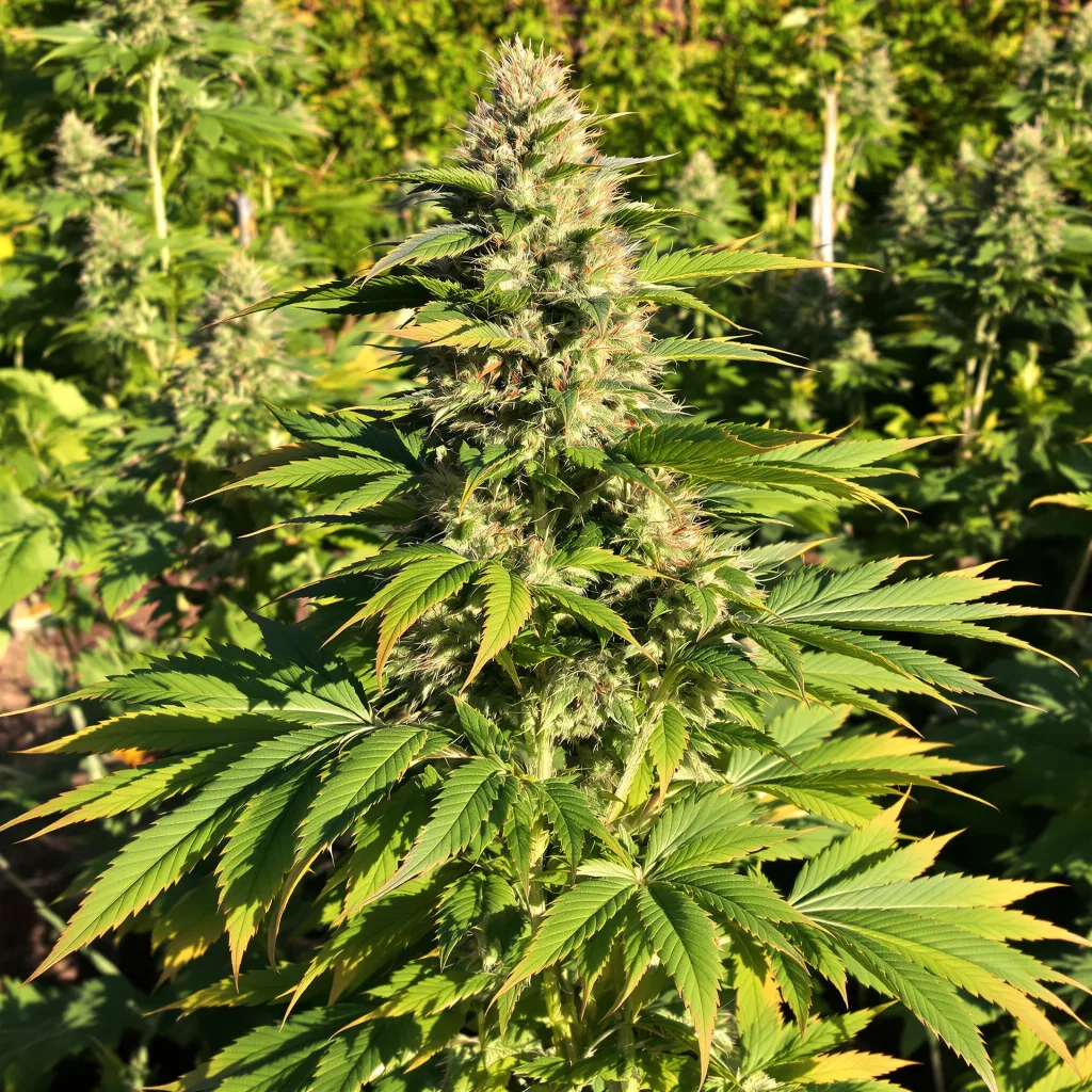 Cherry Bomb 66% indica / 34% sativa — flor con tricomas visibles