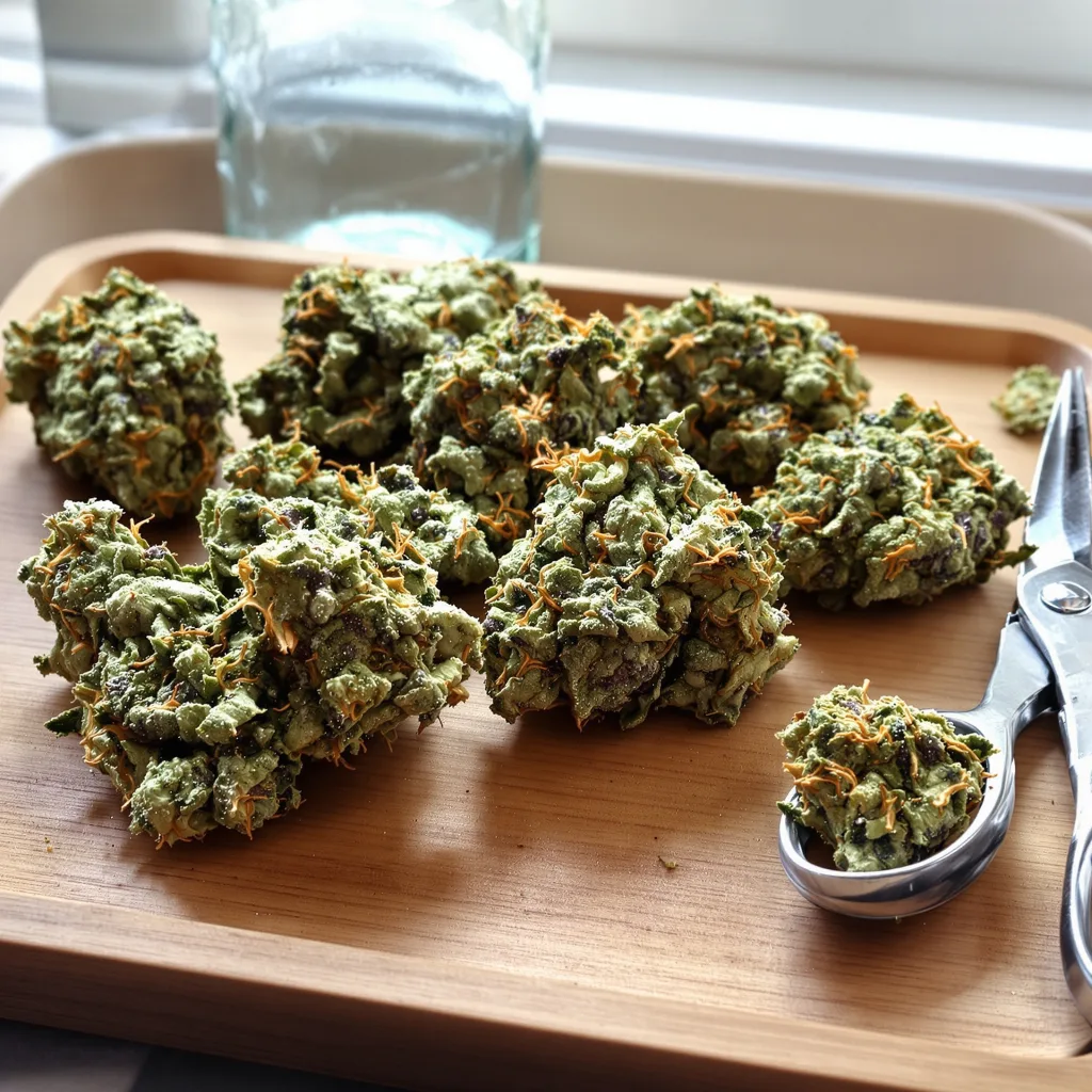 Cherry Diesel 50% indica / 50% sativa — flor con tricomas visibles