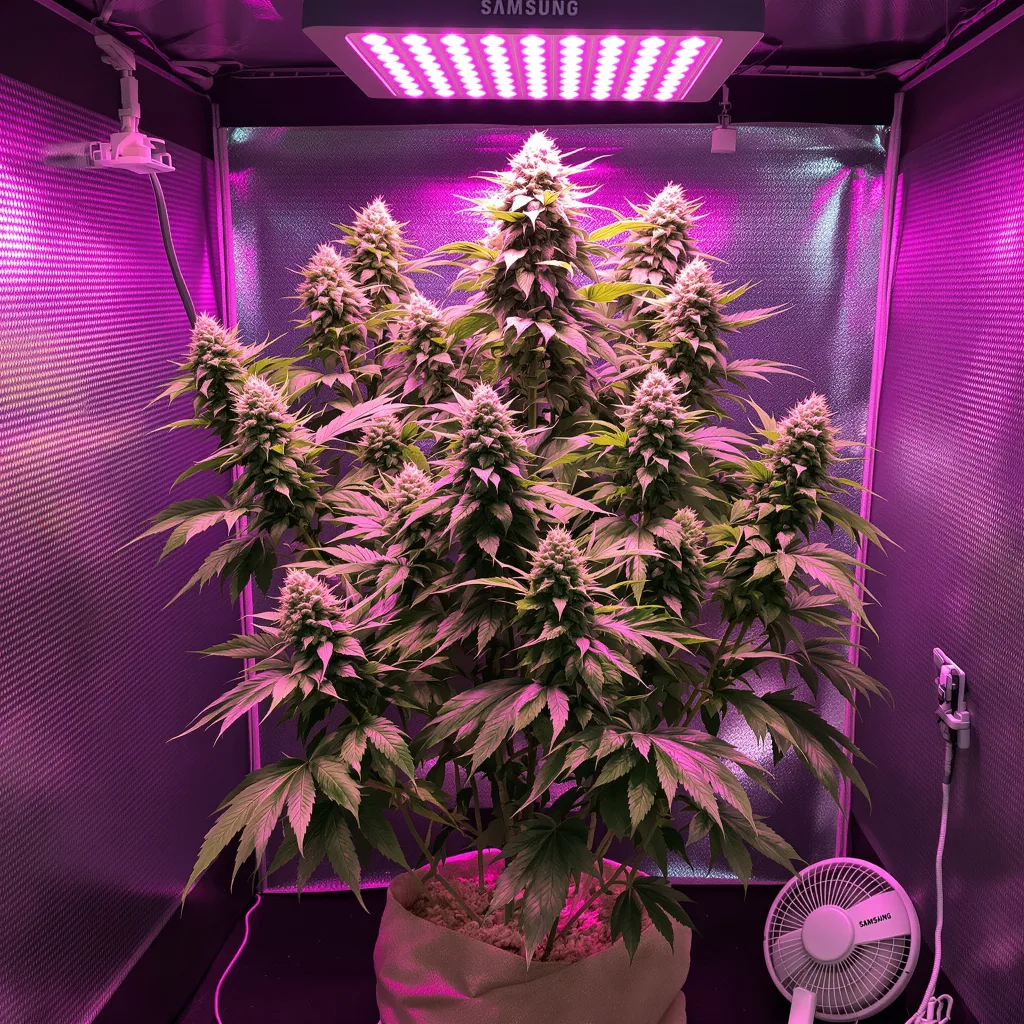 Planta de cannabis Cherry Diesel en fase de floración — 60-100 cm autofloración