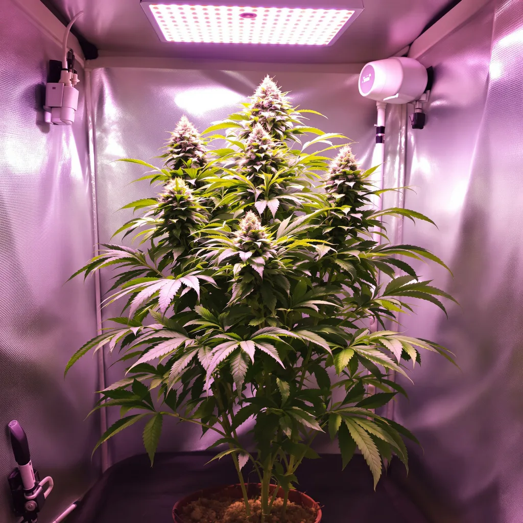 Planta de cannabis Cherry Kush en fase de floración — 60-100 cm autofloración