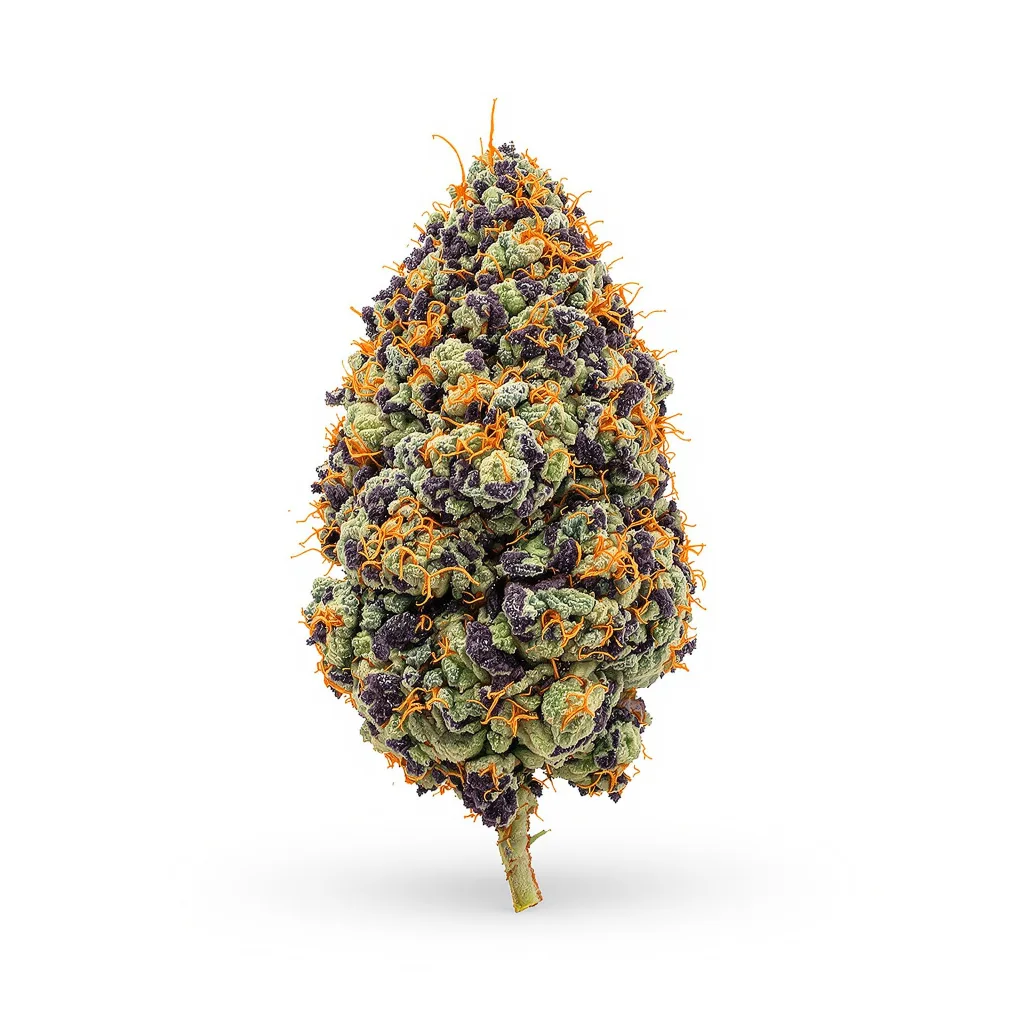 Cherry Kush 75% indica / 25% sativa — flor con tricomas visibles