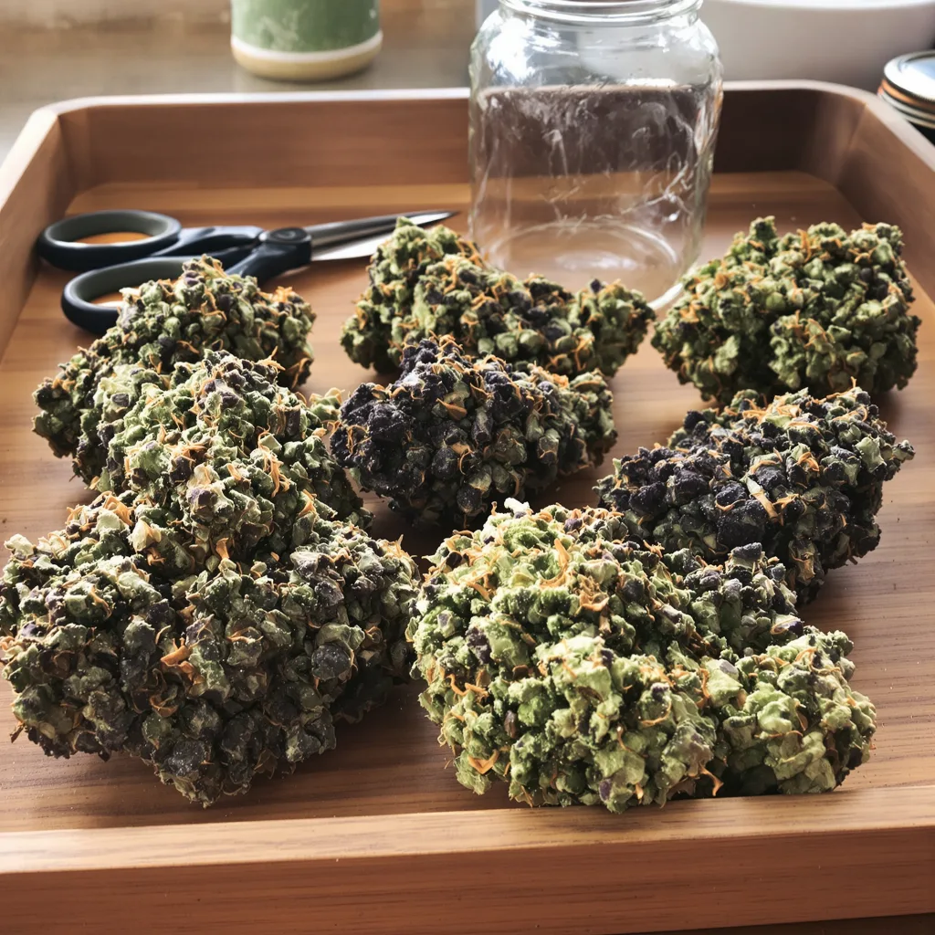 Cherry OG 66% indica / 34% sativa — flor con tricomas visibles