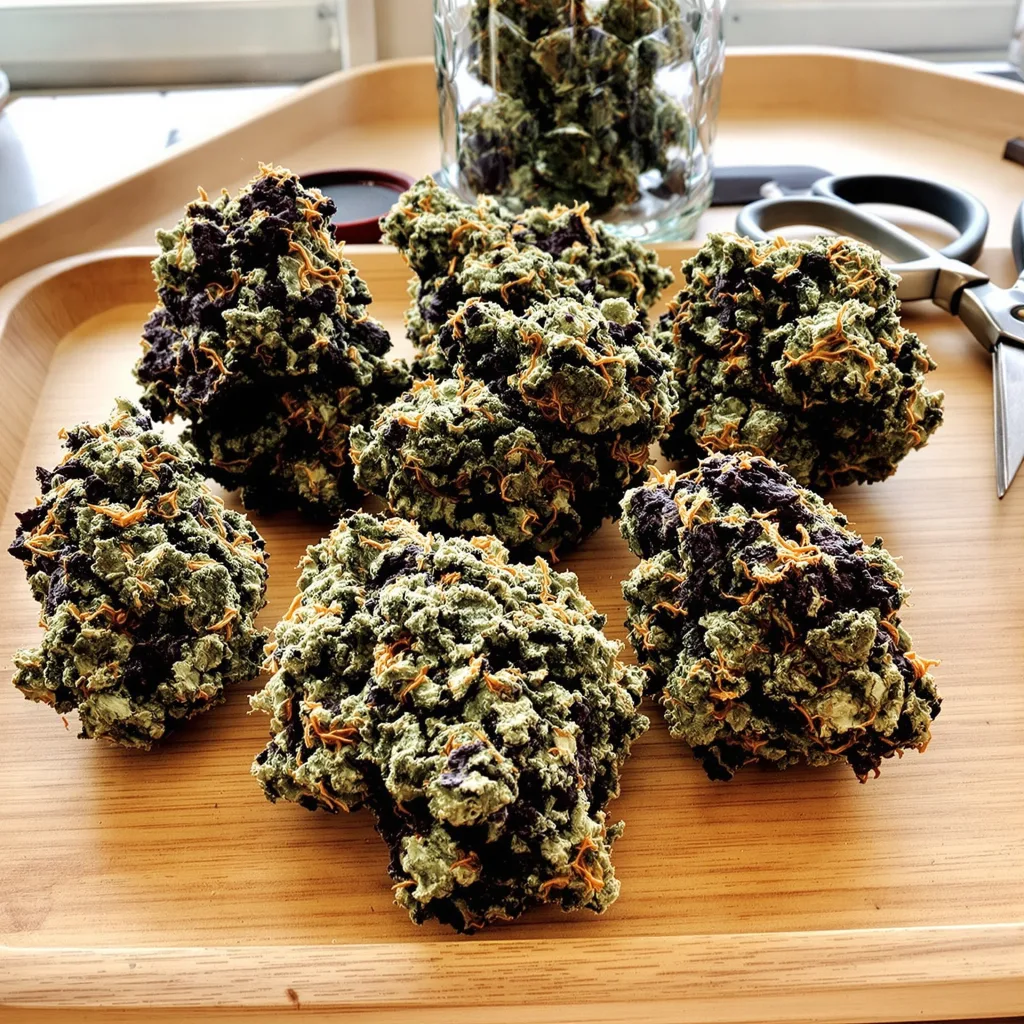 Chiesel 66% indica / 34% sativa — flor con tricomas visibles