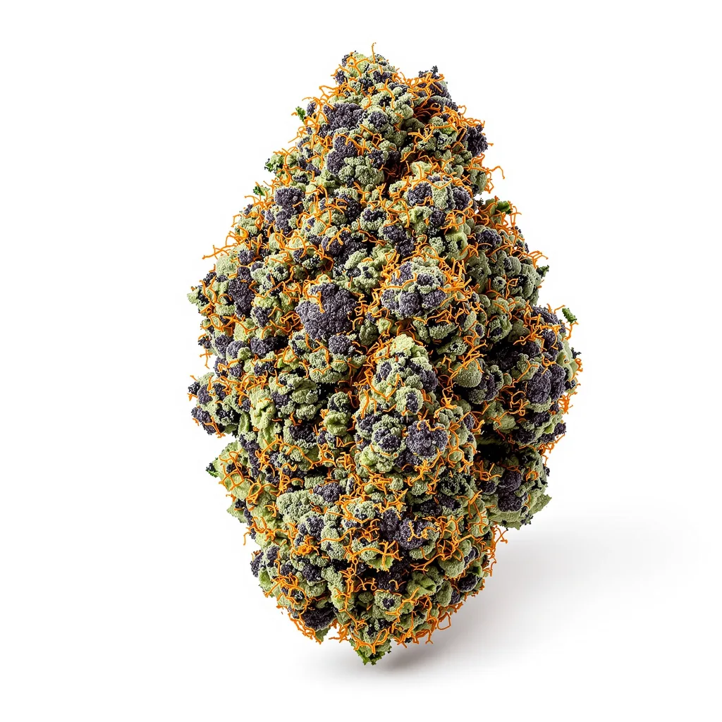 Chiesel 66% indica / 34% sativa — flor con tricomas visibles