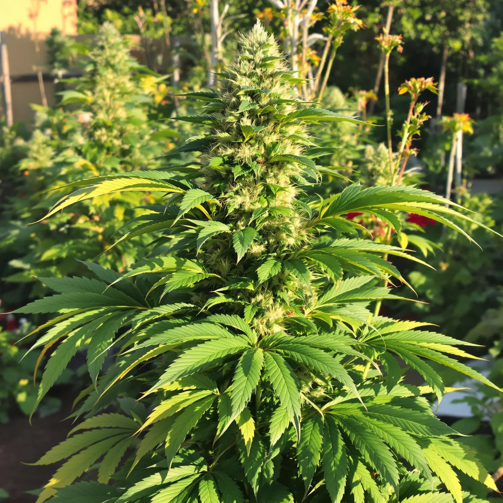 China Yunnan 65% indica / 35% sativa — flor con tricomas visibles